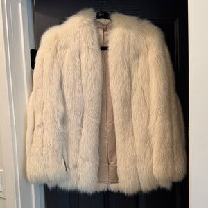 Vintage Chic Cream Teddy Jacket (Fox Fur)